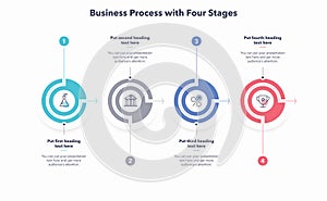 Infographic for business process with four stages