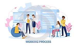 Infographic of a business teams working process