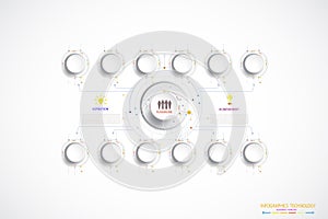 Infographic business template timeline technology element with 1
