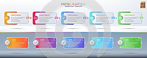 Infographic Business vector design colorful banner template. circle icon 5 options in minimal style. You can used for Marketing