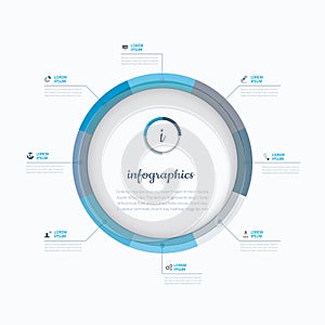 Infographic business web template vector blue opti