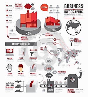 Infographic Business world industry factory template design . co