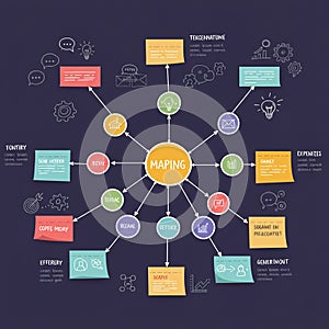 Infographic with a central orange circle labeled 