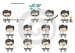 Infographic character cartoon business man photo