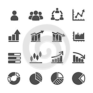 Infographic and chart icon set, vector eps10 photo