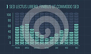 Infographic chart sample with arrow lines. Illustration vector.