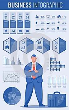 Infographic charts for business and presentations. Vector