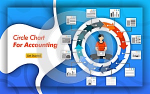 Infographic circle chart for accounting and business purposes. can be for presentations, landing pages, banners, brochures and mob