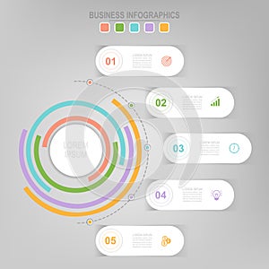 Infographic of circle element, flat design of business icon vector