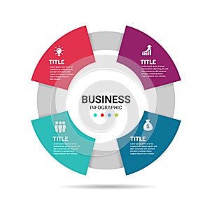 Infographic circle vector 4 step options