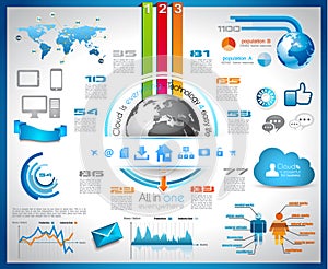 Infographic with Cloud Computing concept
