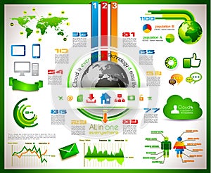 Infographic with Cloud Computing concept