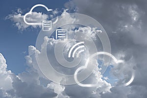 Infographic of cloudscape reflect to modern multi-cloud technology