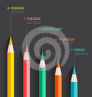 Infographic with color pencils chart