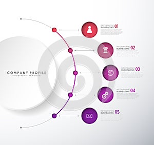 Infographic colorful milestones time line vector template.