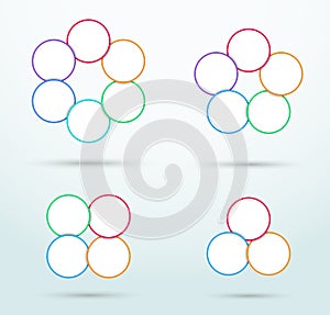 Infographic Colourful Outlined Circle Segments Set