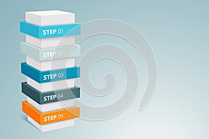 Infographic Column With 5 Steps 3