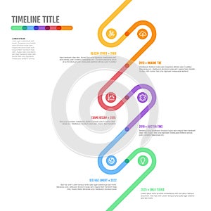 Infographic Company Milestones curved thick line Timeline Template