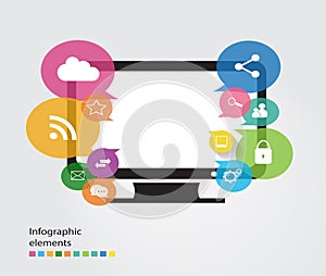 Infographic computer screen elements