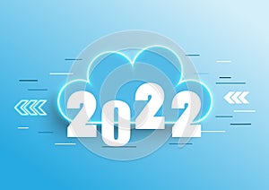 Infographic concept 2022 year. Hot trends, prospects in cloud computing services and technologies, big data storage, communication