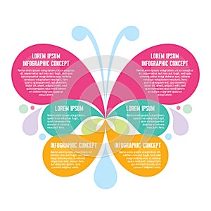 Infographic Concept - Abstract Background - Creative Vector Illustration of Butterfly Silhouette