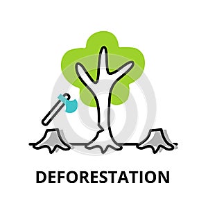 Infographic concept of Deforestation