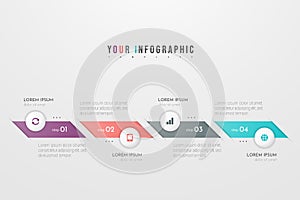 Infographic concept design with 4 options, steps or processes.