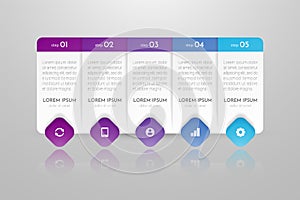 Infographic concept design with 5 options, steps or processes.