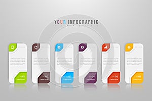 Infographic concept design with 6 options, steps or processes.