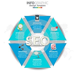 Infographic concept illustration of Seo infographics with Business layout template