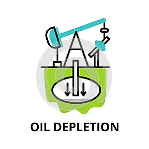 Infographic concept of Oil Depletion icon