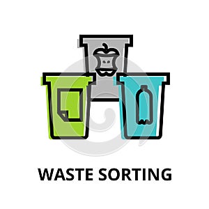 Infographic concept of waste sorting and green thinking