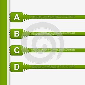 Infographic connection cable design concept.
