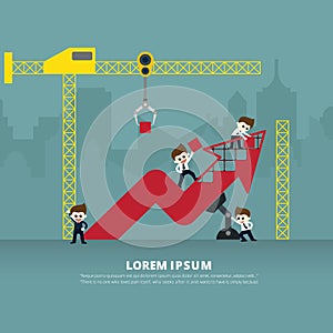 Infographic construction of arow graph