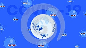 Infographic coronavirus pandemia. Blue vector background photo