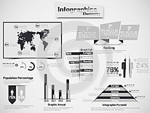 Infographic demographic elements chart and graphic for web