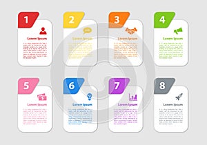 Infographic design business concept vector illustration with 8 steps