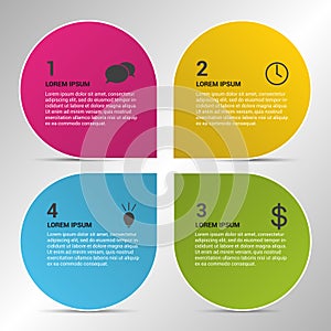 Infographic design circles on the grey background photo