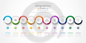 Infographic design elements for your business with 10 options, parts, steps or processes