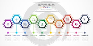 Infographic design elements for your business with 10 options, parts, steps or processes.