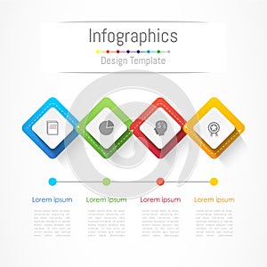 Infographic design elements for your business with 4 options, parts, steps or processes
