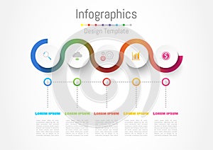 Infographic design elements for your business with 5 options.