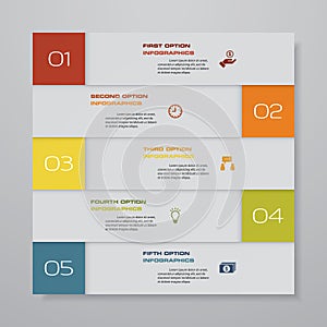 Infographic design elements for your business with 5 options. 5 steps timeline presentation.