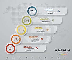 Infographic design elements for your business with 5 options. 5 steps timeline presentation.