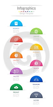 Infographic design elements for your business data with 10 options.