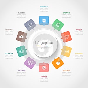 Infographic design elements for your business data with 10 options.