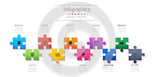 Infographic design elements for your business data with 10 options.