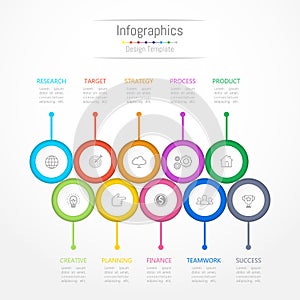 Infographic design elements for your business data with 10 options.