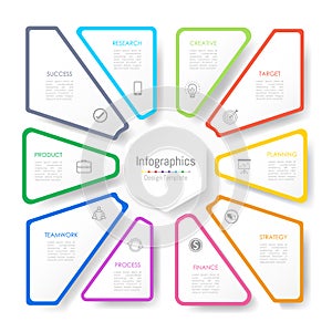 Infographic design elements for your business data with 10 options.