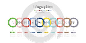 Infographic design elements for your business data with 10 options.